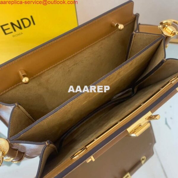 Replica Fendi Touch Brown leather Bag 8BT349 7