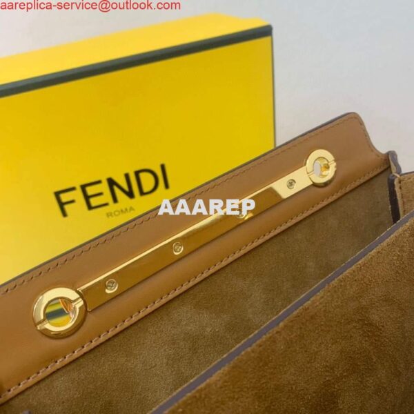 Replica Fendi Touch Brown leather Bag 8BT349 9