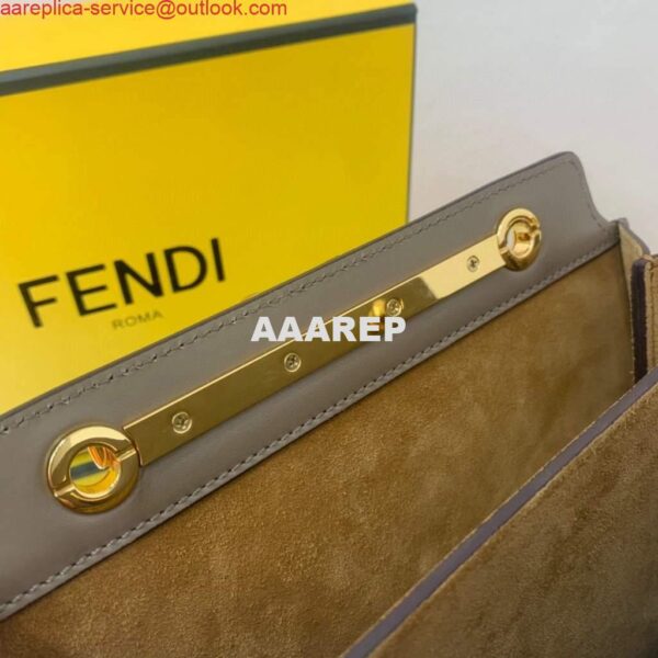 Replica Fendi Touch Grey leather Bag 8BT349 8