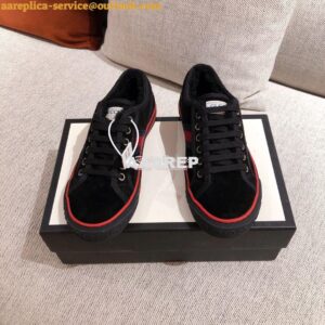 Replica Gucci Tennis 1977 Sneaker with Shearling 606110 Black