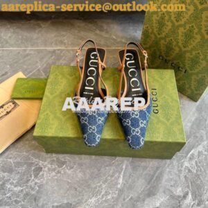 Replica Gucci Aria Women's GG Slingback Pump 675441 GG Canvas with cry 2