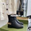 Replica Gucci Chain Soho Ankle Boot With Double G 360565 White 2