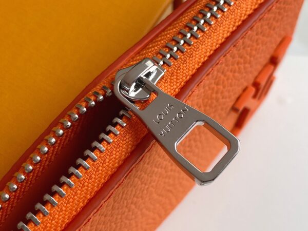 Replica Louis Vuitton Key Pouch Orange Aerogram cowhide leather M81032 8