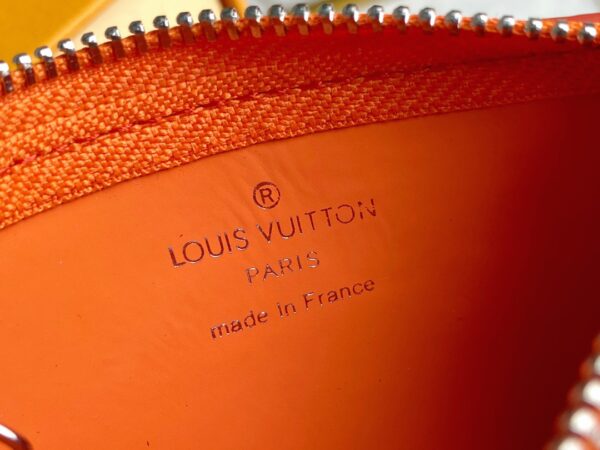 Replica Louis Vuitton Key Pouch Orange Aerogram cowhide leather M81032 11