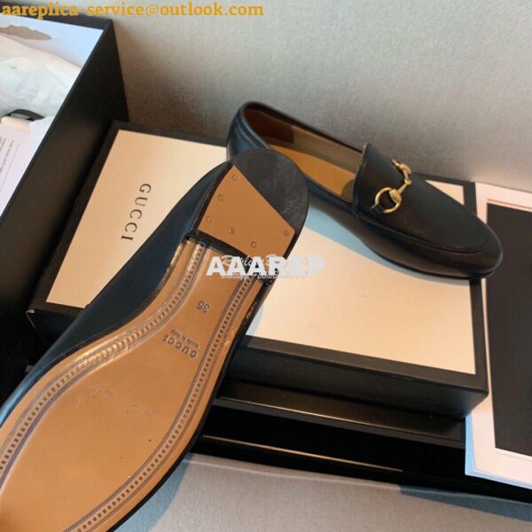 Replica Gucci Jordaan Leather Horsebit Loafer 404069 Black 12