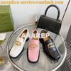 Replica Gucci lug sole Interlocking G with crystals Loafer 700271 2