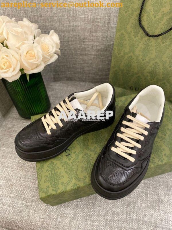 Replica Gucci Men Female GG Embossed Sneaker 670408 Black 5