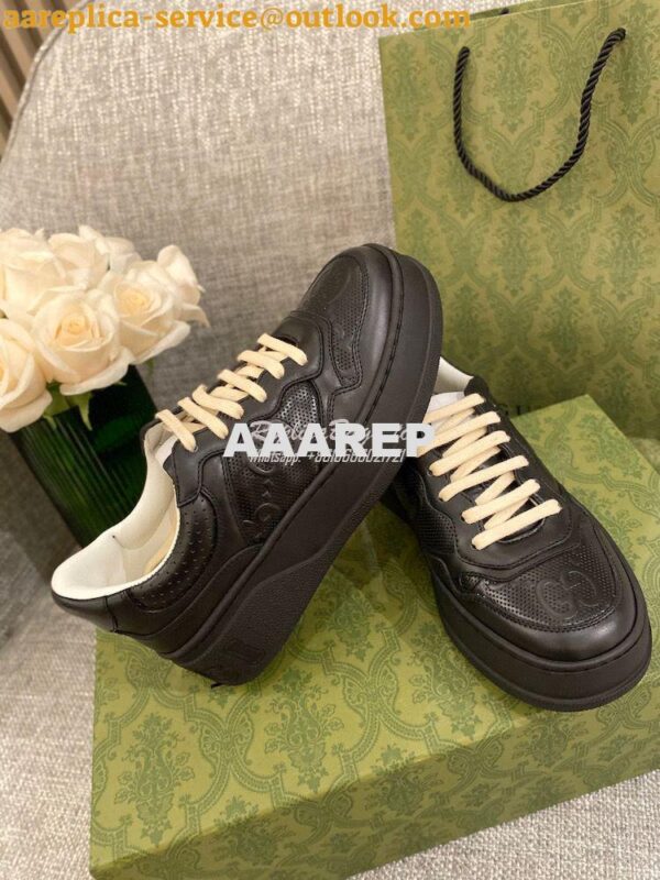 Replica Gucci Men Female GG Embossed Sneaker 670408 Black 6