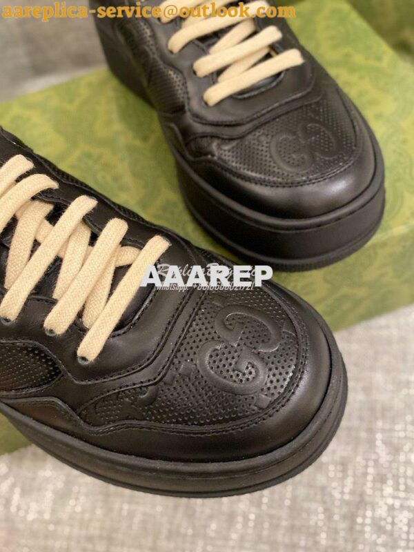 Replica Gucci Men Female GG Embossed Sneaker 670408 Black 8