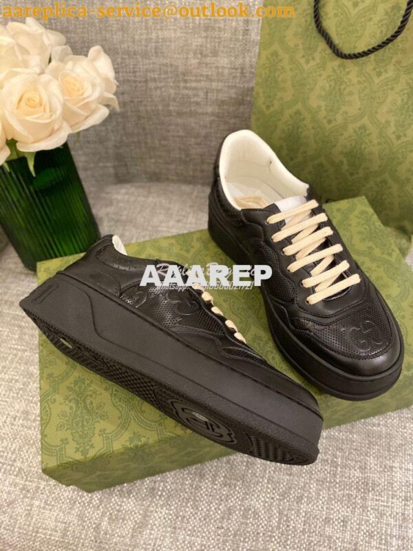 Replica Gucci Men Female GG Embossed Sneaker 670408 Black 10