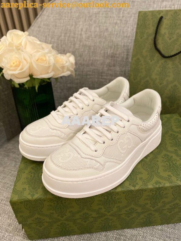 Replica Gucci Men Female GG Embossed Sneaker 670408 White 3