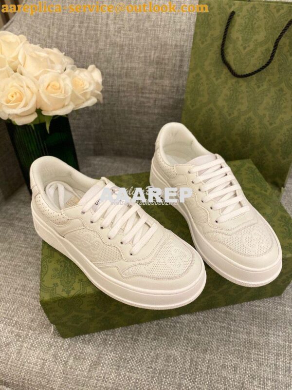 Replica Gucci Men Female GG Embossed Sneaker 670408 White 5