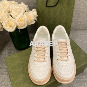 Replica Gucci Men Female GG Embossed Sneaker 670408 White Beige 2