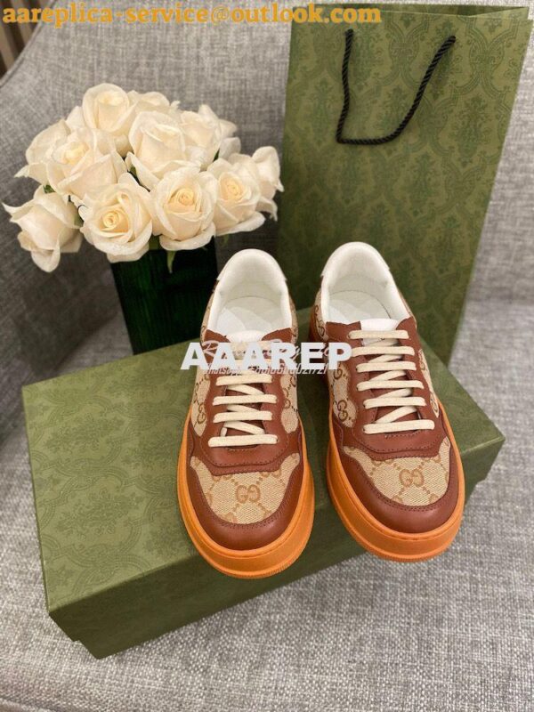 Replica Gucci Men Female GG Sneaker With Web 670408 Brown 4