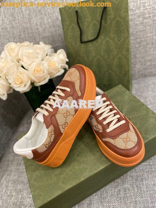 Replica Gucci Men Female GG Sneaker With Web 670408 Brown 6