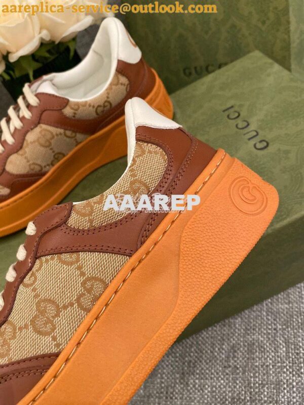 Replica Gucci Men Female GG Sneaker With Web 670408 Brown 11