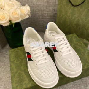 Replica Gucci Men Female GG Sneaker With Web 670408 White 2