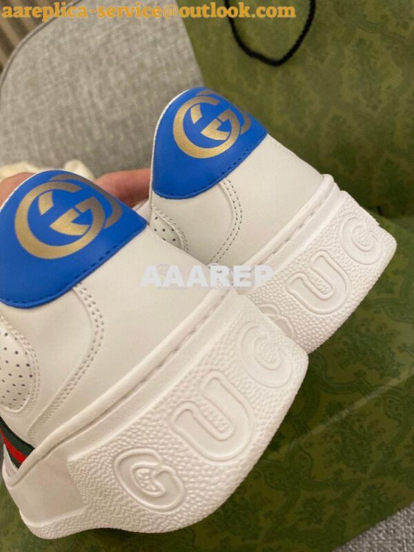 Replica Gucci Men Female GG Sneaker With Web 670408 White 8