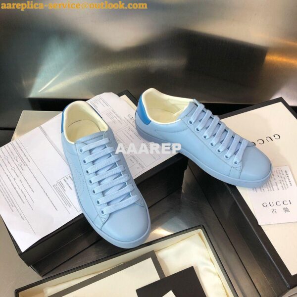 Replica Gucci Men Women's Ace Sneaker with Interlocking G 598527 Blue 5