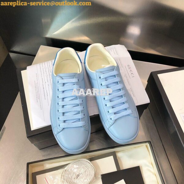 Replica Gucci Men Women's Ace Sneaker with Interlocking G 598527 Blue 7