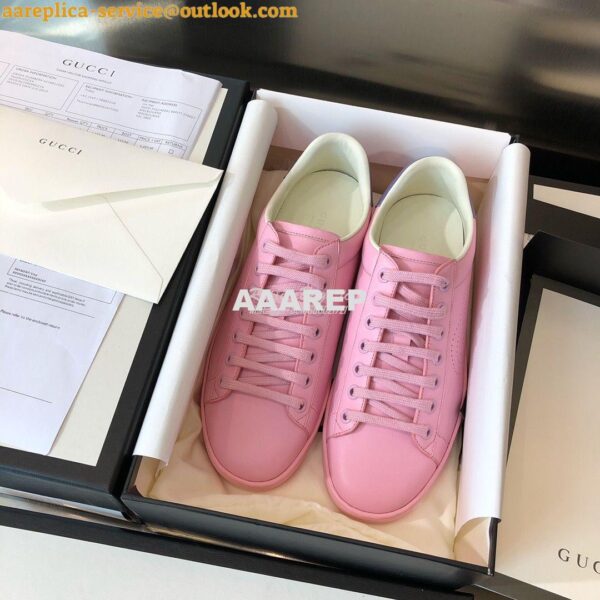 Replica Gucci Men Women's Ace Sneaker with Interlocking G 598527 Pink 6