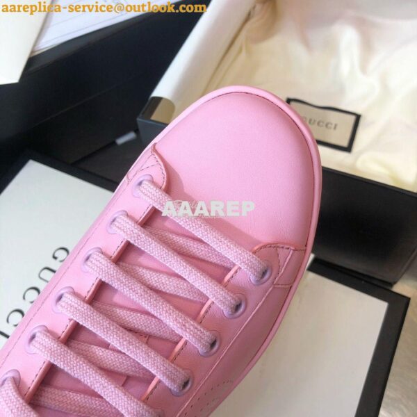 Replica Gucci Men Women's Ace Sneaker with Interlocking G 598527 Pink 7