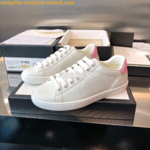 Replica Gucci Men Women's Ace Sneaker with Interlocking G 598527 White