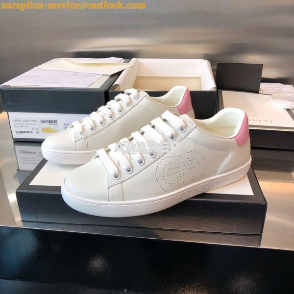 Replica Gucci Men Women's Ace Sneaker with Interlocking G 598527 White 3