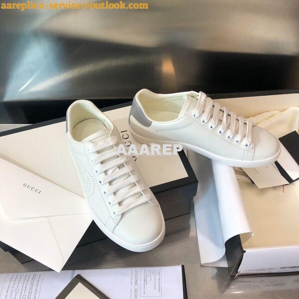 Replica Gucci Men Women's Ace Sneaker with Interlocking G 598527 White 5