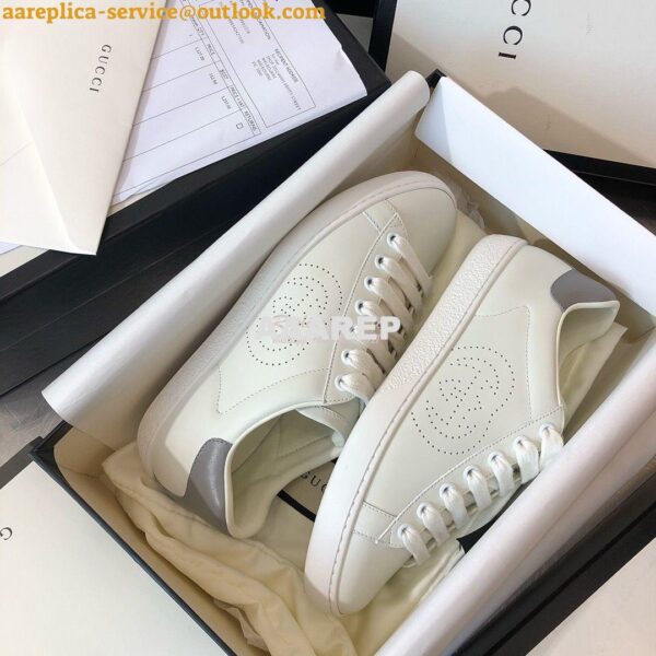 Replica Gucci Men Women's Ace Sneaker with Interlocking G 598527 White 6