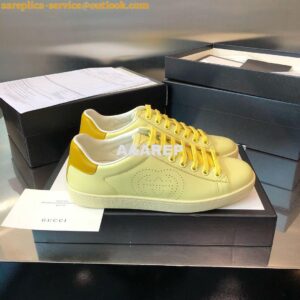 Replica Gucci Men Women's Ace Sneaker with Interlocking G 598527 Yello