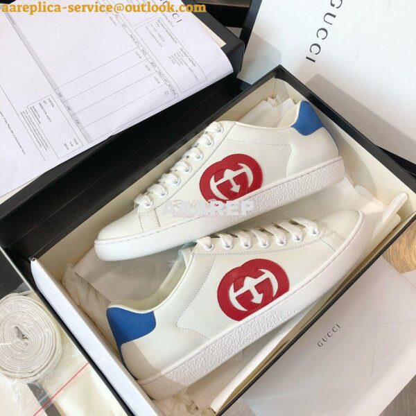 Replica Gucci Men Women's Ace Sneaker with Interlocking G 625783 White 4