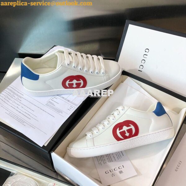 Replica Gucci Men Women's Ace Sneaker with Interlocking G 625783 White 7