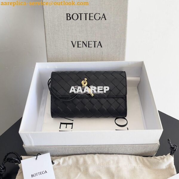 Replica Bottega Veneta BV Andiamo Large Flap Wallet 741504 Lambskin Bl 4