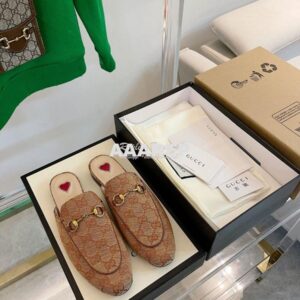 Replica Gucci Princetown GG Canvas Slipper Brown 629084