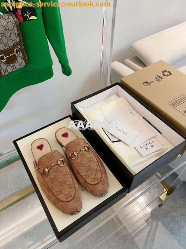 Replica Gucci Princetown GG Canvas Slipper Brown 629084 3