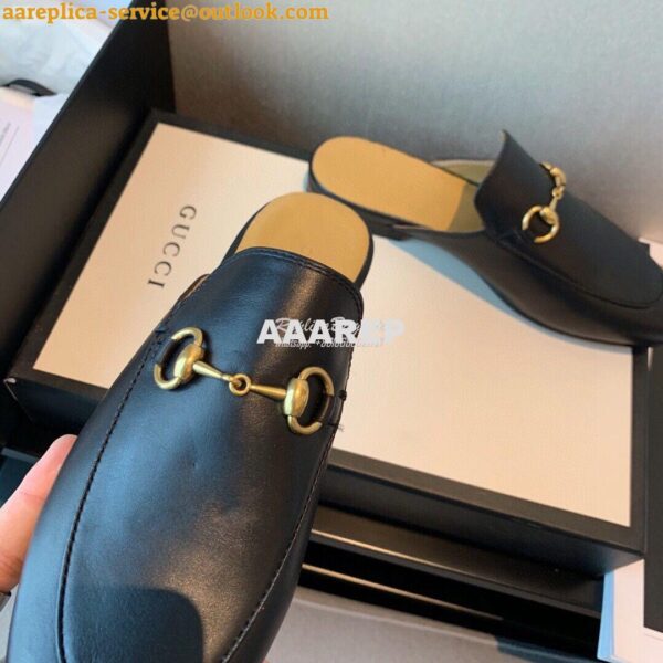 Replica Gucci Princetown Leather Slipper 423513 Black 9