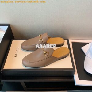 Replica Gucci Princetown Leather Slipper 423513 Brown