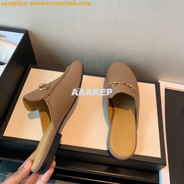 Replica Gucci Princetown Leather Slipper 423513 Brown 8