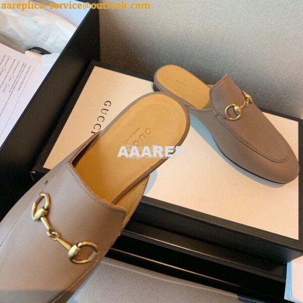 Replica Gucci Princetown Leather Slipper 423513 Brown 11