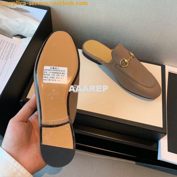 Replica Gucci Princetown Leather Slipper 423513 Brown 12