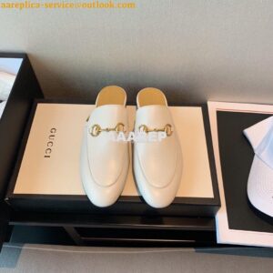 Replica Gucci Princetown Leather Slipper 423513 White 2