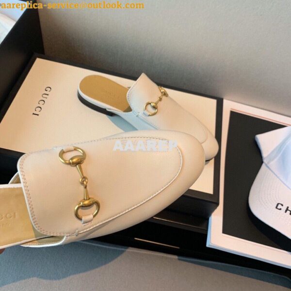 Replica Gucci Princetown Leather Slipper 423513 White 9