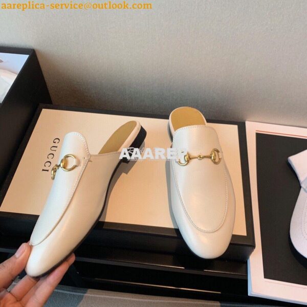 Replica Gucci Princetown Leather Slipper 423513 White 11