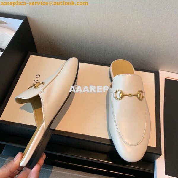 Replica Gucci Princetown Leather Slipper 423513 White 12