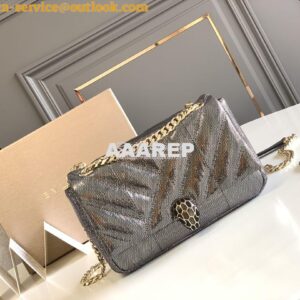 Replica Bvlgari Serpenti Cabochon Small Shoulder Bag 287993 Onyx Metal