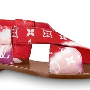 Replica Louis Vuitton LV Escale Palma Flat Sandals Red