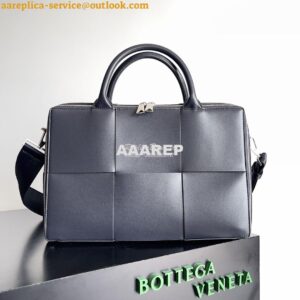 Replica Bottega Veneta BV Arco Briefcase Intreccio leather 680120 Blac