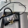 Replica Balenciaga 592833 Hourglass XS Top Handle Bag Black Silver 2