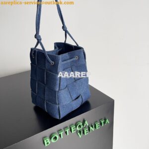 Replica Bottega Veneta BV Blue Small Cassette Denim Cross-Body Bucket 2